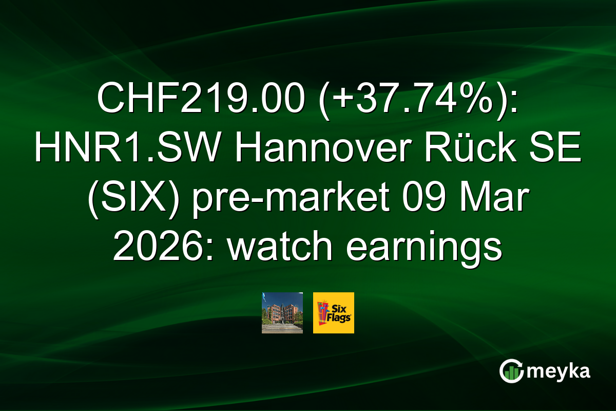 CHF219.00 (+37.74%): HNR1.SW Hannover Rück SE (SIX) pre-market 09 Mar 2026: watch earnings