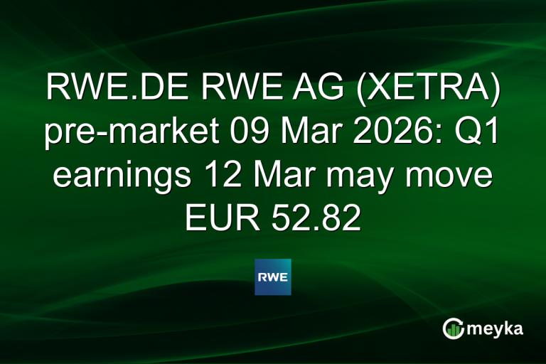 RWE.DE RWE AG (XETRA) pre-market 09 Mar 2026: Q1 earnings 12 Mar may move EUR 52.82