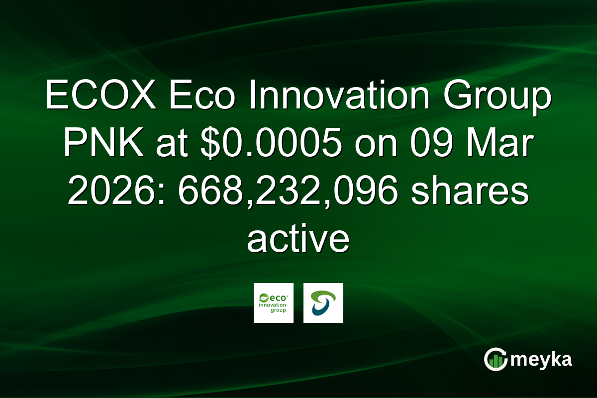 ECOX Eco Innovation Group PNK at $0.0005 on 09 Mar 2026: 668,232,096 shares active
