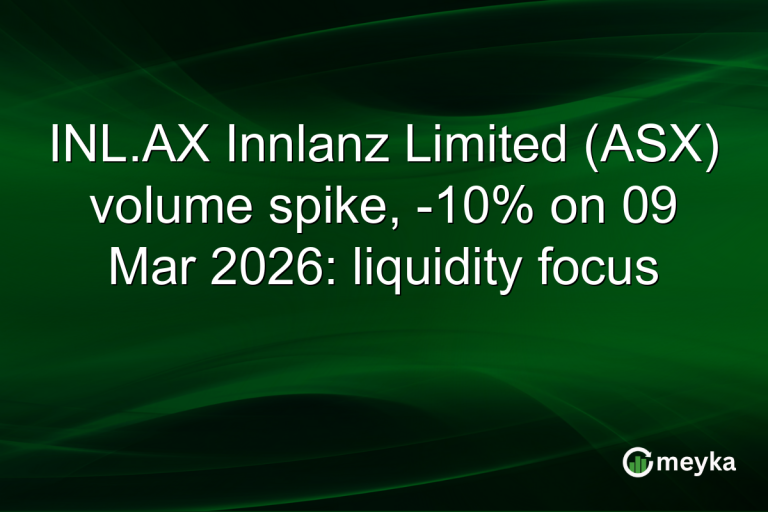 INL.AX Innlanz Limited (ASX) volume spike, -10% on 09 Mar 2026: liquidity focus
