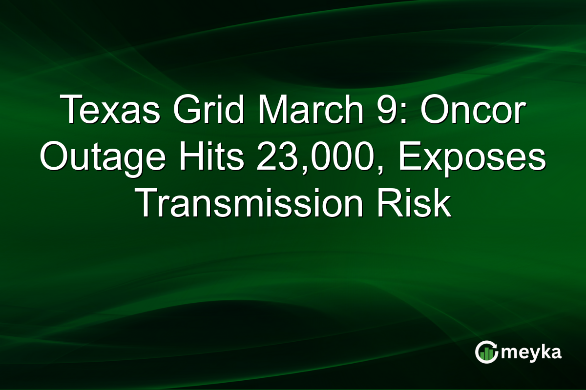 Texas Grid March 9: Oncor Outage Hits 23,000, Exposes Transmission Risk