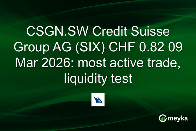 CSGN.SW Credit Suisse Group AG (SIX) CHF 0.82 09 Mar 2026: most active trade, liquidity test