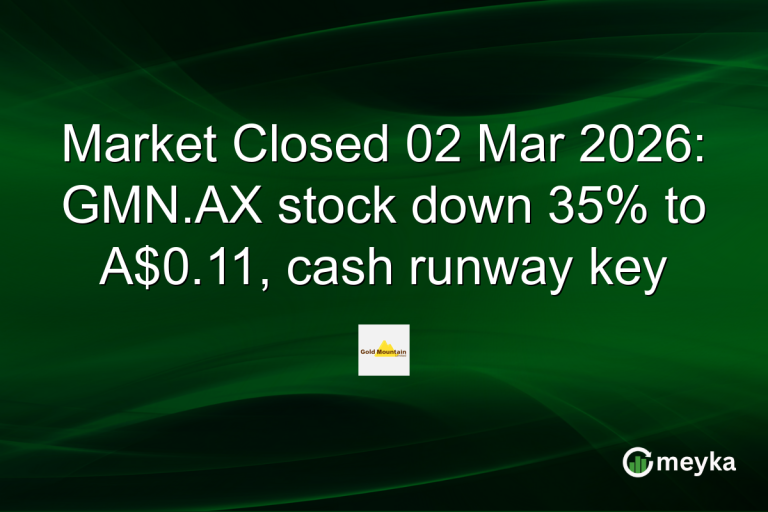 Market Closed 02 Mar 2026: GMN.AX stock down 35% to A$0.11, cash runway key