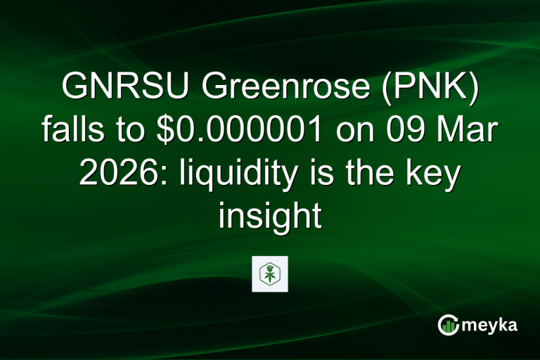 GNRSU Greenrose (PNK) falls to $0.000001 on 09 Mar 2026: liquidity is the key insight