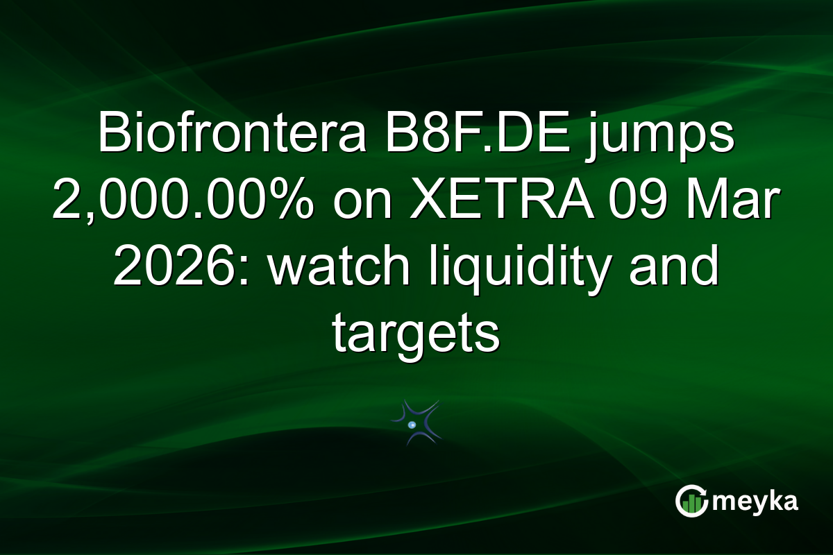 Biofrontera B8F.DE jumps 2,000.00% on XETRA 09 Mar 2026: watch liquidity and targets