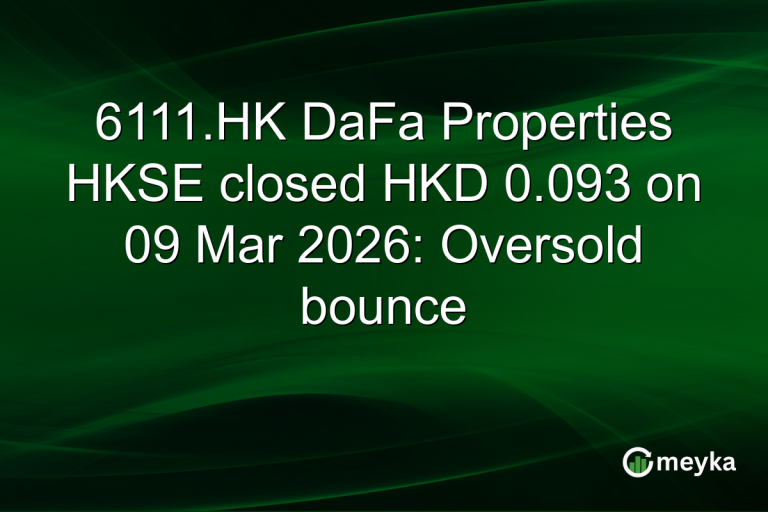 6111.HK DaFa Properties HKSE closed HKD 0.093 on 09 Mar 2026: Oversold bounce