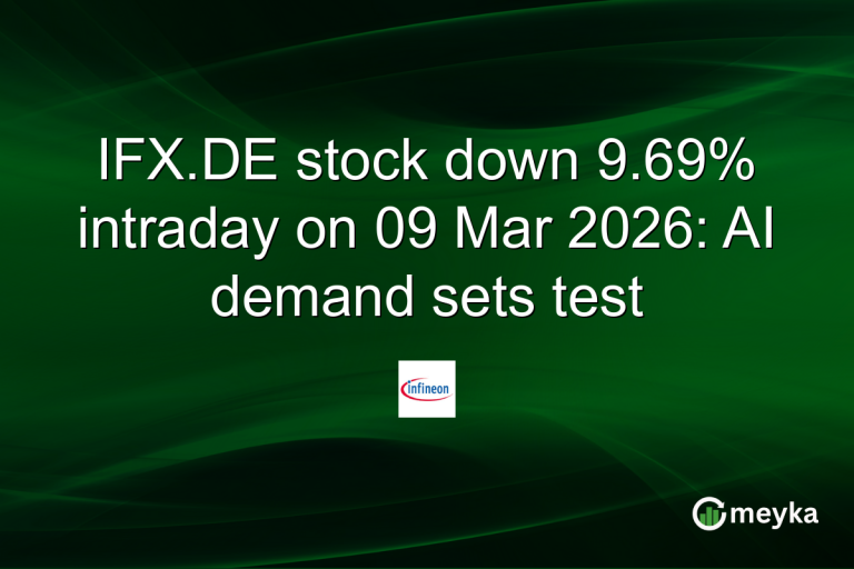 IFX.DE stock down 9.69% intraday on 09 Mar 2026: AI demand sets test