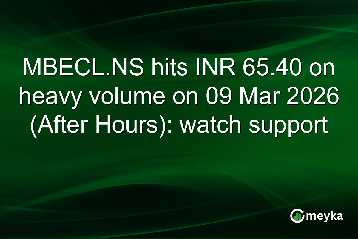 MBECL.NS hits INR 65.40 on heavy volume on 09 Mar 2026 (After Hours): watch support