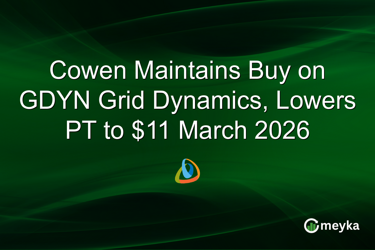 Cowen Maintains Buy on GDYN Grid Dynamics, Lowers PT to $11 March 2026