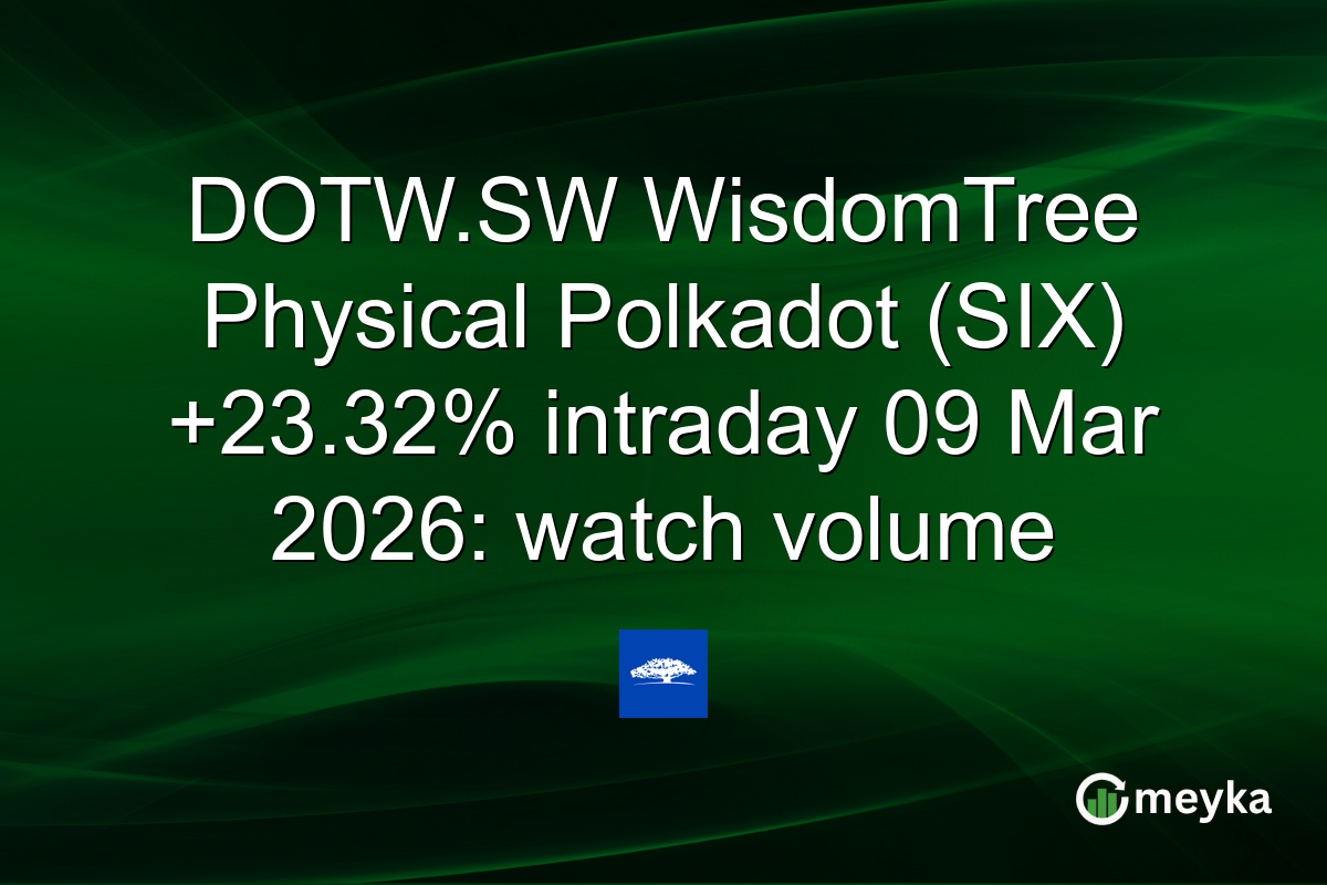 DOTW.SW WisdomTree Physical Polkadot (SIX) +23.32% intraday 09 Mar 2026: watch volume