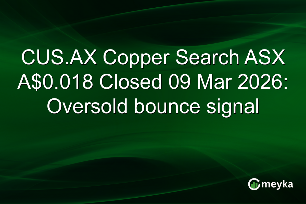 CUS.AX Copper Search ASX A$0.018 Closed 09 Mar 2026: Oversold bounce signal