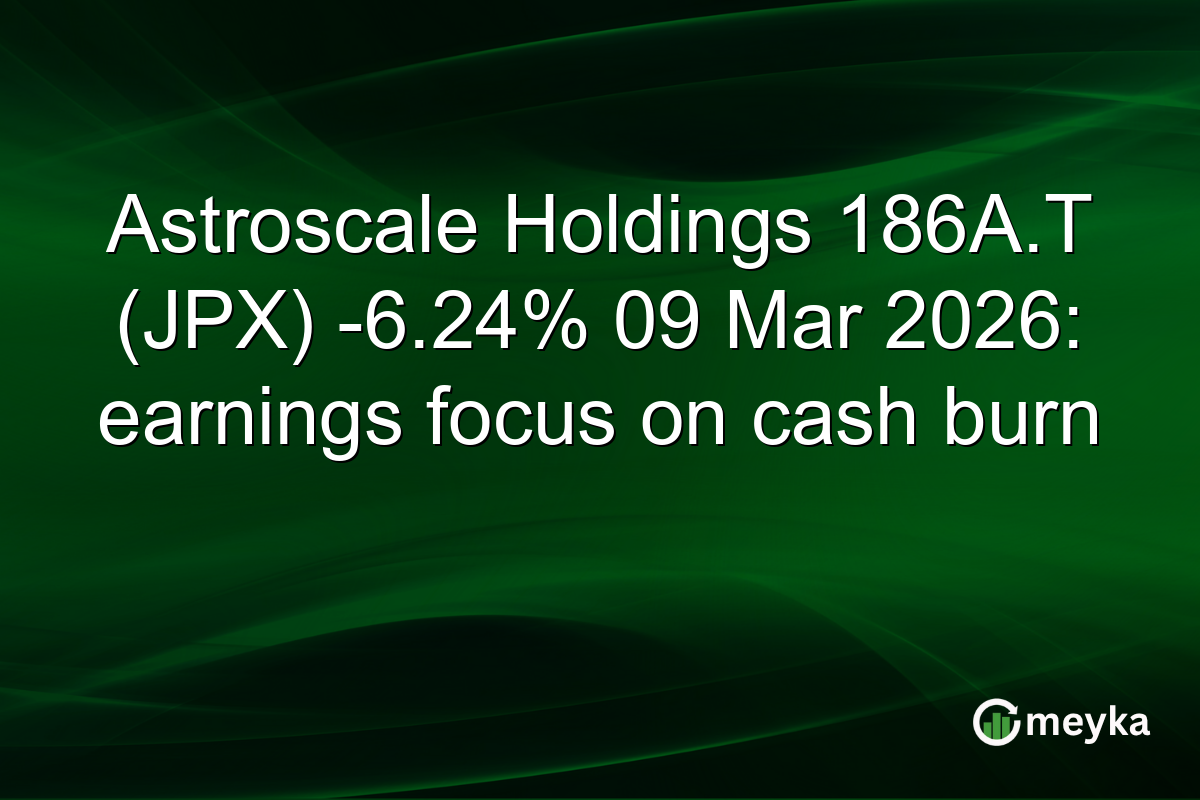 Astroscale Holdings 186A.T (JPX) -6.24% 09 Mar 2026: earnings focus on cash burn