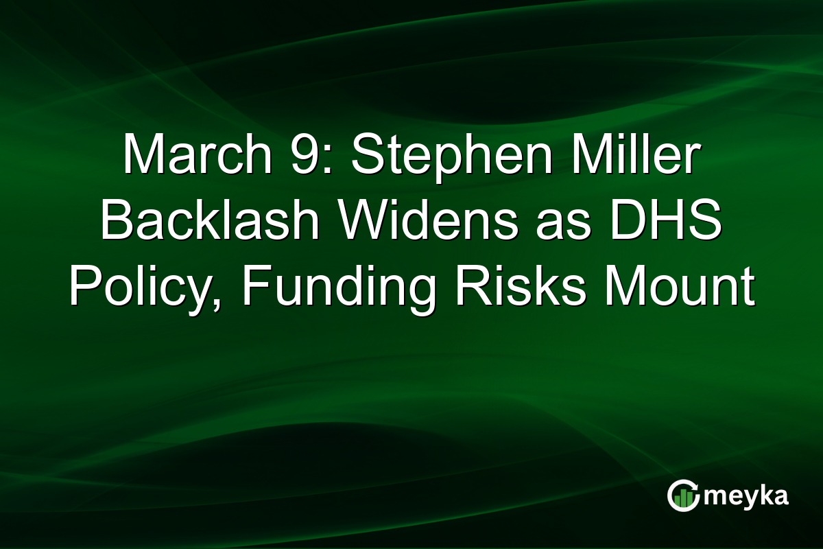 March 9: Stephen Miller Backlash Widens as DHS Policy, Funding Risks Mount