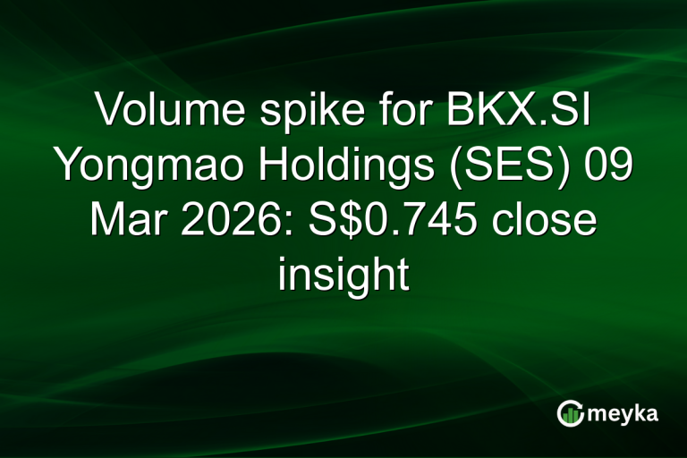 Volume spike for BKX.SI Yongmao Holdings (SES) 09 Mar 2026: S$0.745 close insight