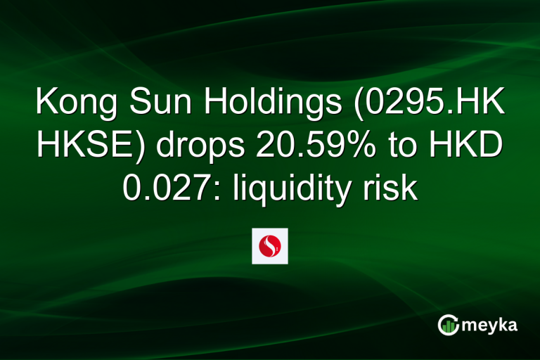 Kong Sun Holdings (0295.HK HKSE) drops 20.59% to HKD 0.027: liquidity risk