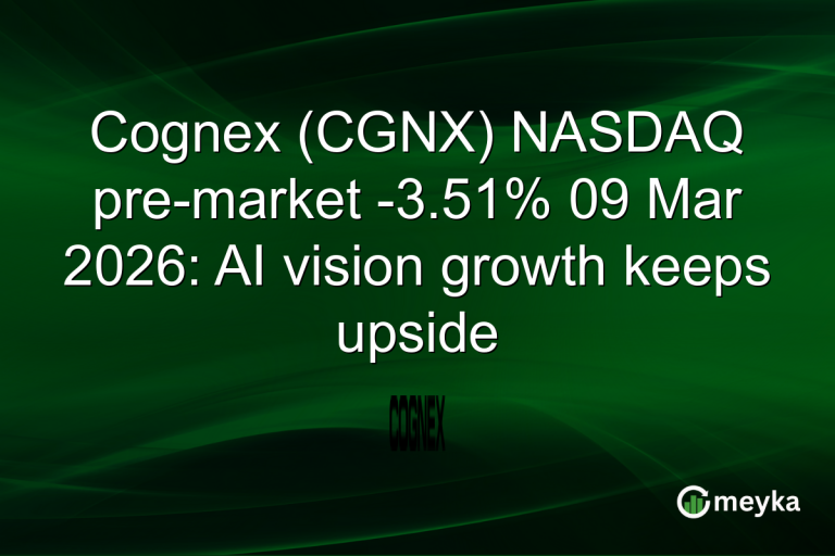 Cognex (CGNX) NASDAQ pre-market -3.51% 09 Mar 2026: AI vision growth keeps upside