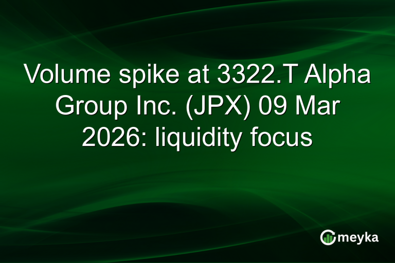 Volume spike at 3322.T Alpha Group Inc. (JPX) 09 Mar 2026: liquidity focus