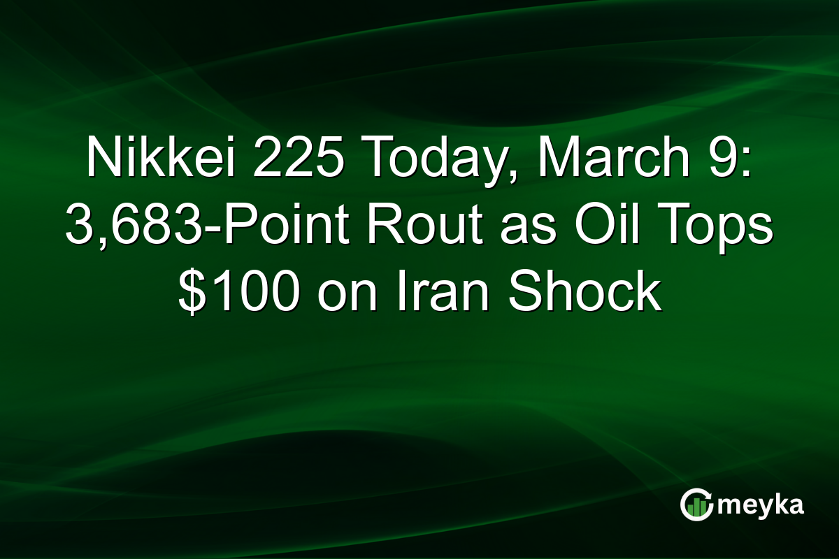 Nikkei 225 Today, March 9: 3,683-Point Rout as Oil Tops $100 on Iran Shock