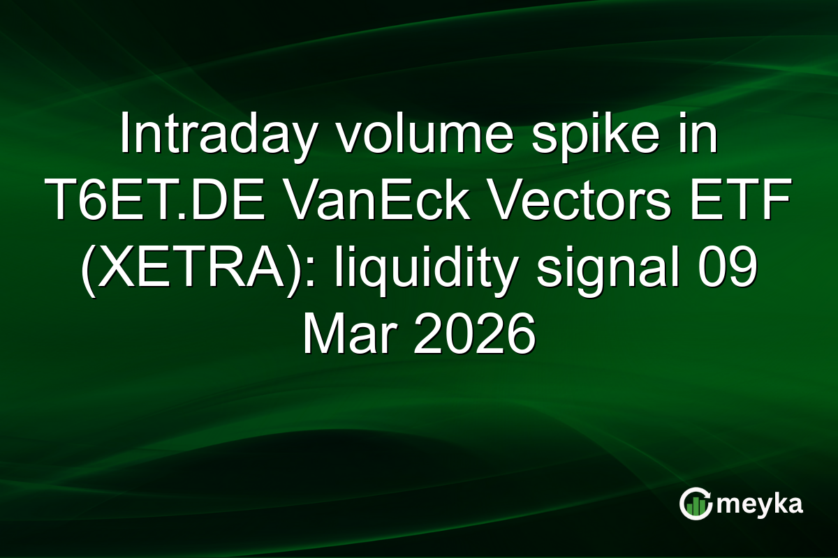 Intraday volume spike in T6ET.DE VanEck Vectors ETF (XETRA): liquidity signal 09 Mar 2026