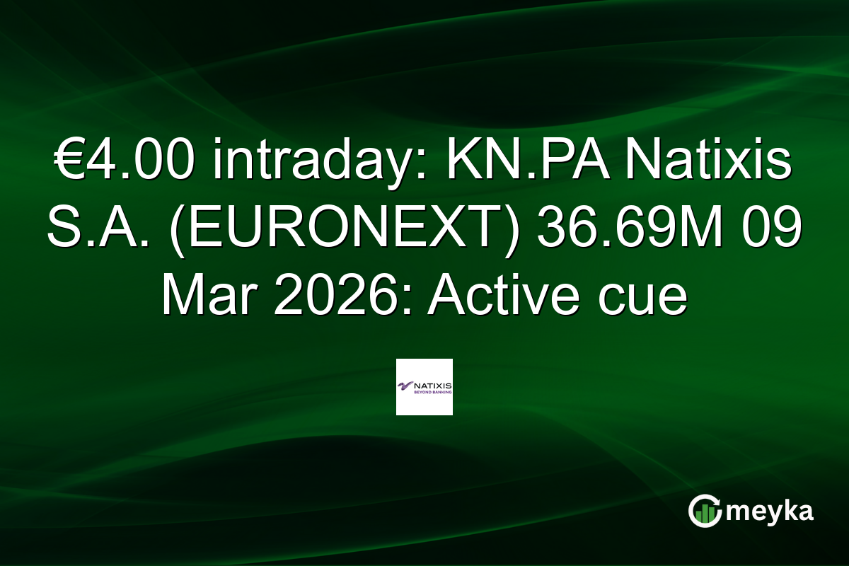 €4.00 intraday: KN.PA Natixis S.A. (EURONEXT) 36.69M 09 Mar 2026: Active cue