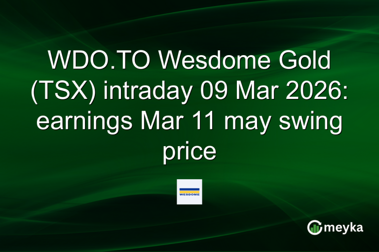 WDO.TO Wesdome Gold (TSX) intraday 09 Mar 2026: earnings Mar 11 may swing price