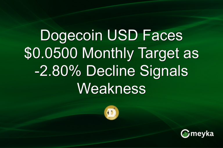 Dogecoin USD Faces $0.0500 Monthly Target as -2.80% Decline Signals Weakness