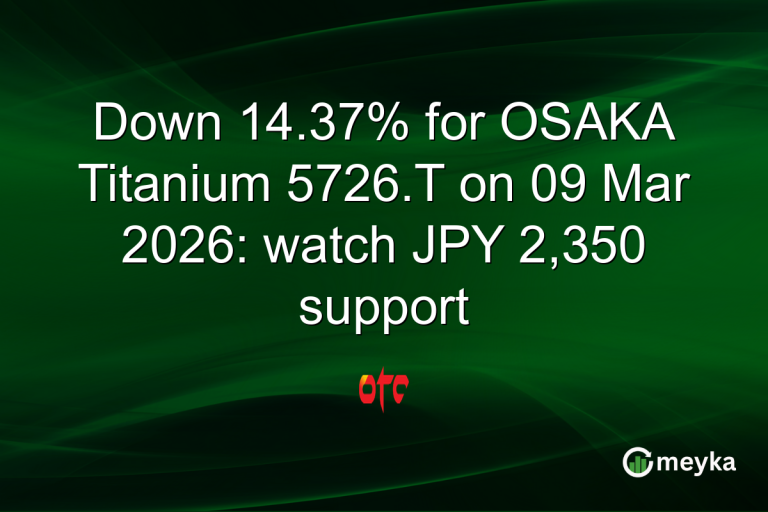 Down 14.37% for OSAKA Titanium 5726.T on 09 Mar 2026: watch JPY 2,350 support