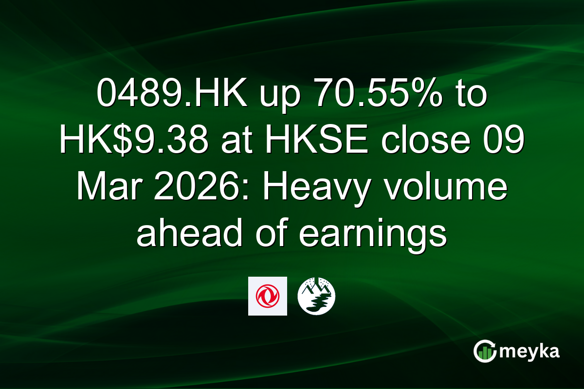 0489.HK up 70.55% to HK$9.38 at HKSE close 09 Mar 2026: Heavy volume ahead of earnings
