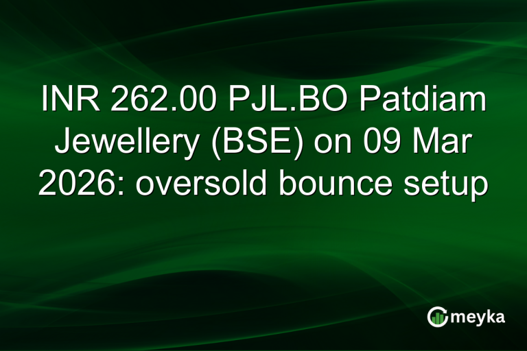 INR 262.00 PJL.BO Patdiam Jewellery (BSE) on 09 Mar 2026: oversold bounce setup