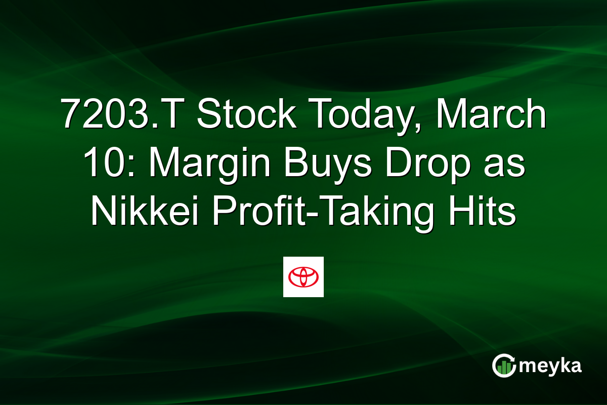 7203.T Stock Today, March 10: Margin Buys Drop as Nikkei Profit-Taking Hits
