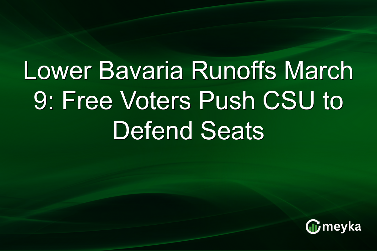 Lower Bavaria Runoffs March 9: Free Voters Push CSU to Defend Seats