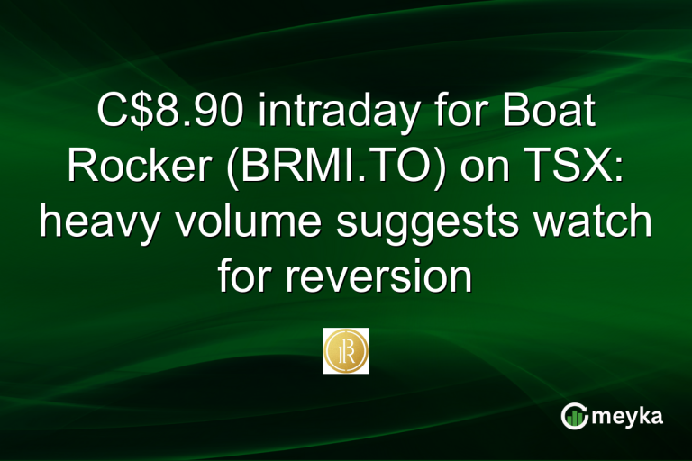 C$8.90 intraday for Boat Rocker (BRMI.TO) on TSX: heavy volume suggests watch for reversion