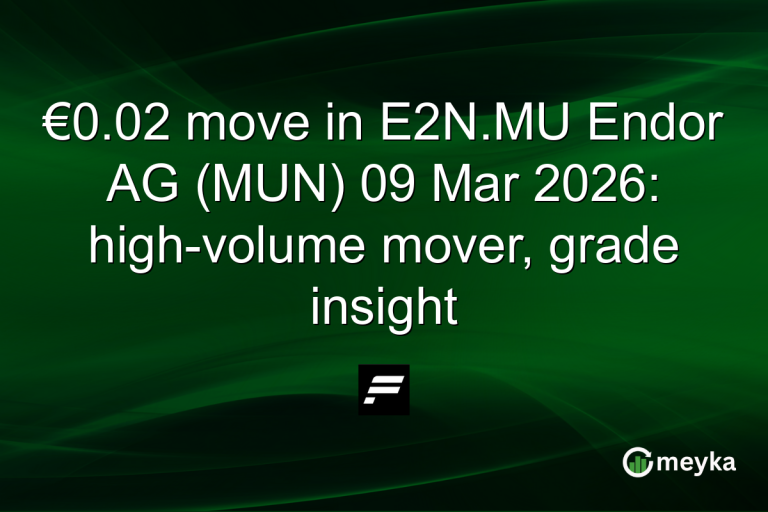 €0.02 move in E2N.MU Endor AG (MUN) 09 Mar 2026: high-volume mover, grade insight