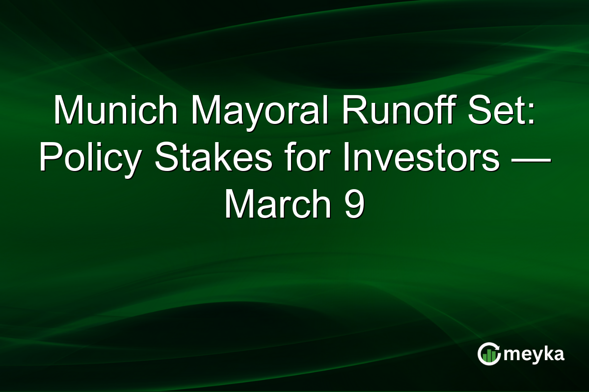Munich Mayoral Runoff Set: Policy Stakes for Investors — March 9