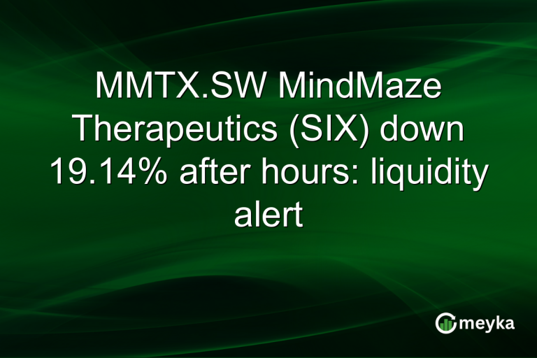 MMTX.SW MindMaze Therapeutics (SIX) down 19.14% after hours: liquidity alert