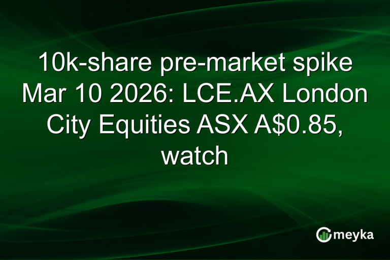 10k-share pre-market spike Mar 10 2026: LCE.AX London City Equities ASX A$0.85, watch
