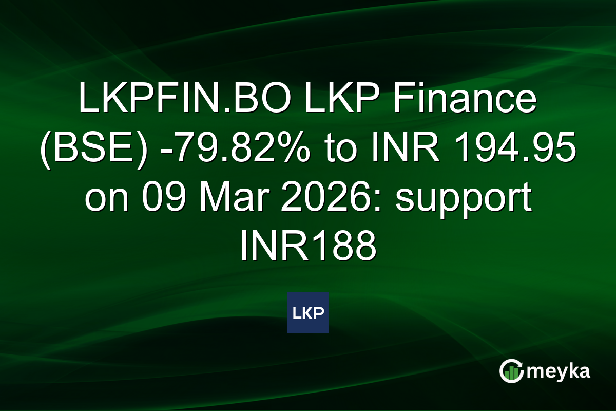 LKPFIN.BO LKP Finance (BSE) -79.82% to INR 194.95 on 09 Mar 2026: support INR188