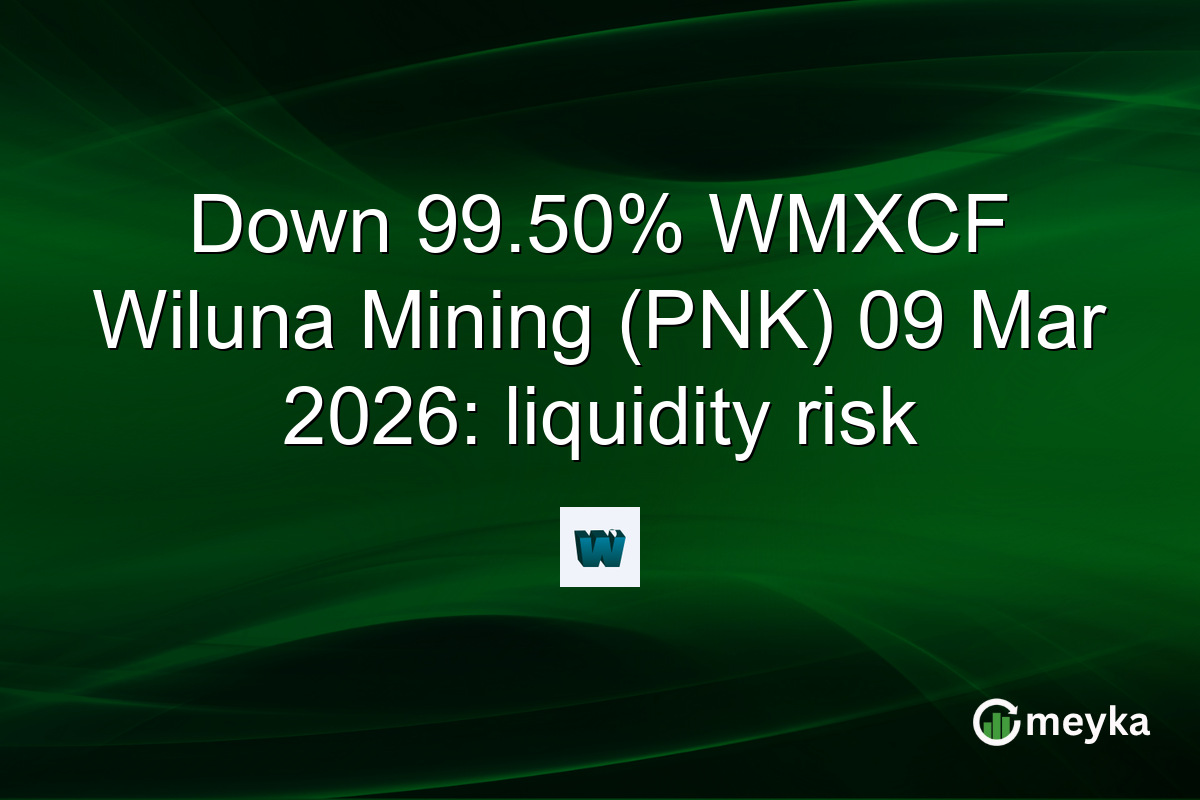 Down 99.50% WMXCF Wiluna Mining (PNK) 09 Mar 2026: liquidity risk