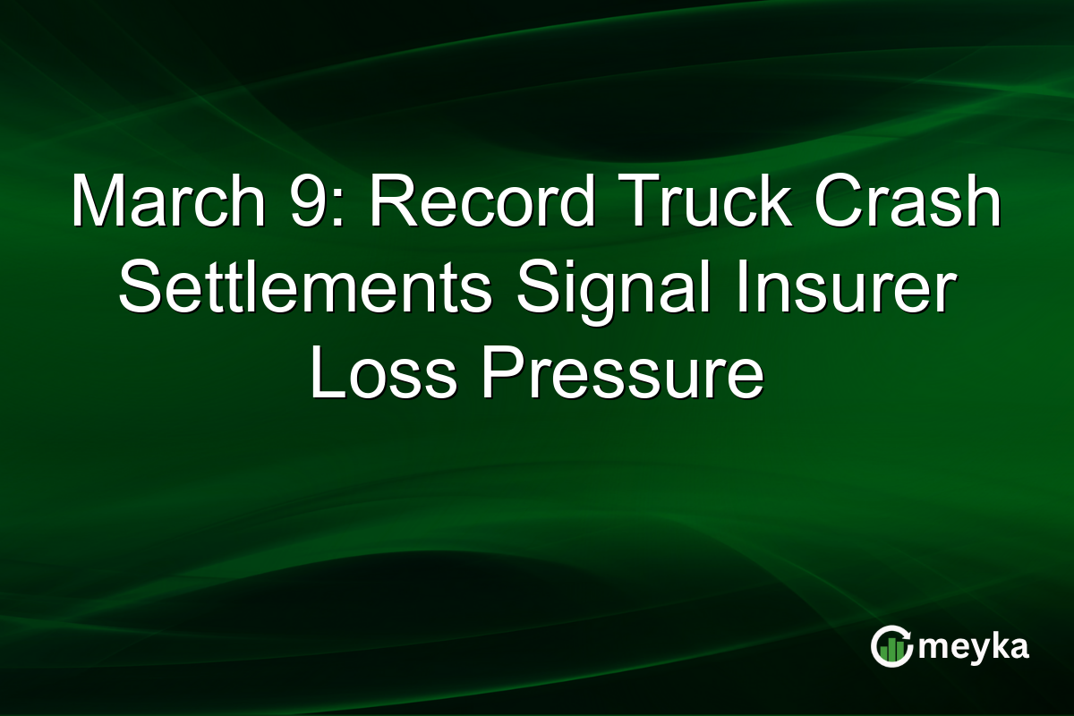 March 9: Record Truck Crash Settlements Signal Insurer Loss Pressure