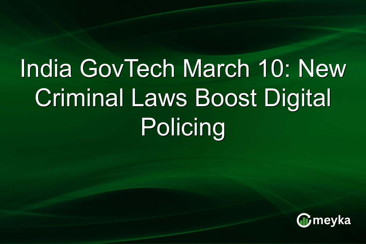 India GovTech March 10: New Criminal Laws Boost Digital Policing