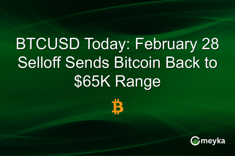 BTCUSD Today: February 28 Selloff Sends Bitcoin Back to $65K Range