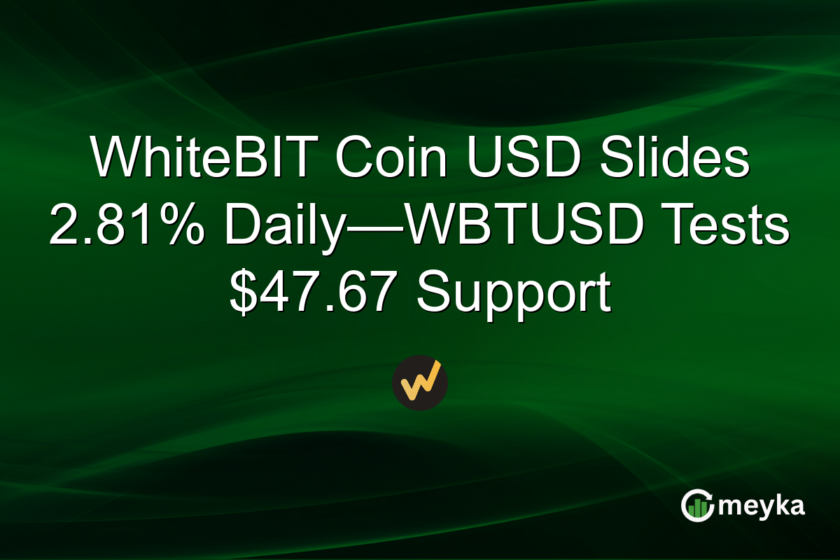 WhiteBIT Coin USD Slides 2.81% Daily—WBTUSD Tests $47.67 Support