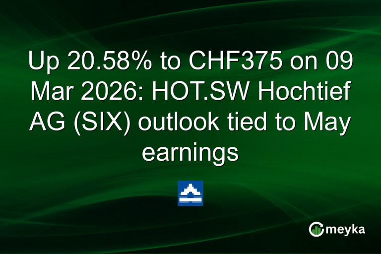 Up 20.58% to CHF375 on 09 Mar 2026: HOT.SW Hochtief AG (SIX) outlook tied to May earnings