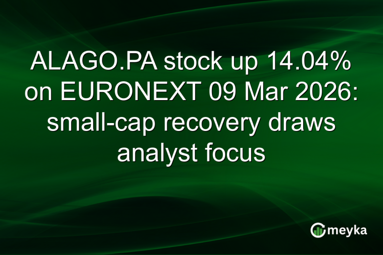 ALAGO.PA stock up 14.04% on EURONEXT 09 Mar 2026: small-cap recovery draws analyst focus