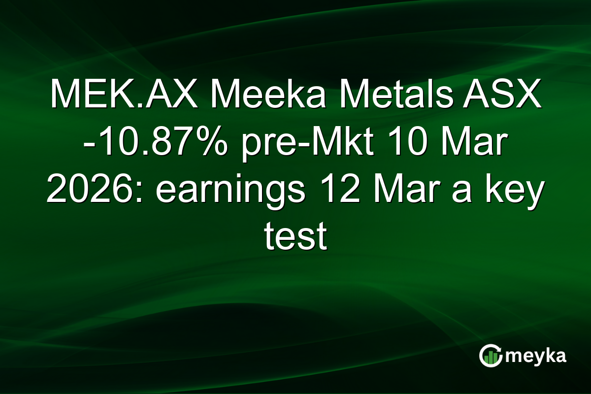 MEK.AX Meeka Metals ASX -10.87% pre-Mkt 10 Mar 2026: earnings 12 Mar a key test