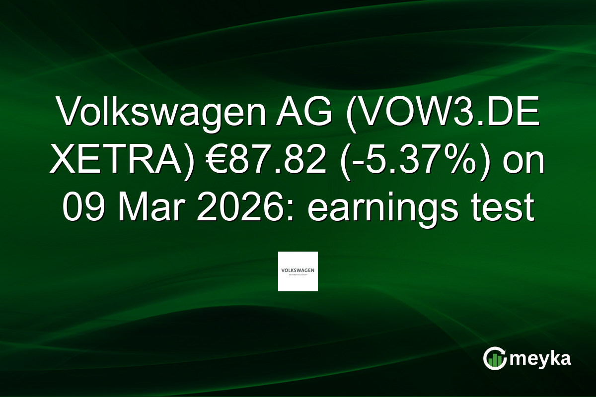 Volkswagen AG (VOW3.DE XETRA) €87.82 (-5.37%) on 09 Mar 2026: earnings test
