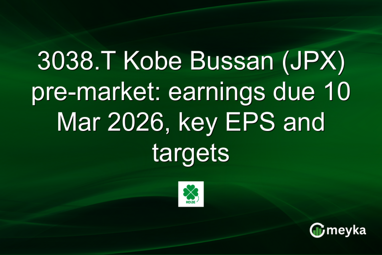 3038.T Kobe Bussan (JPX) pre-market: earnings due 10 Mar 2026, key EPS and targets
