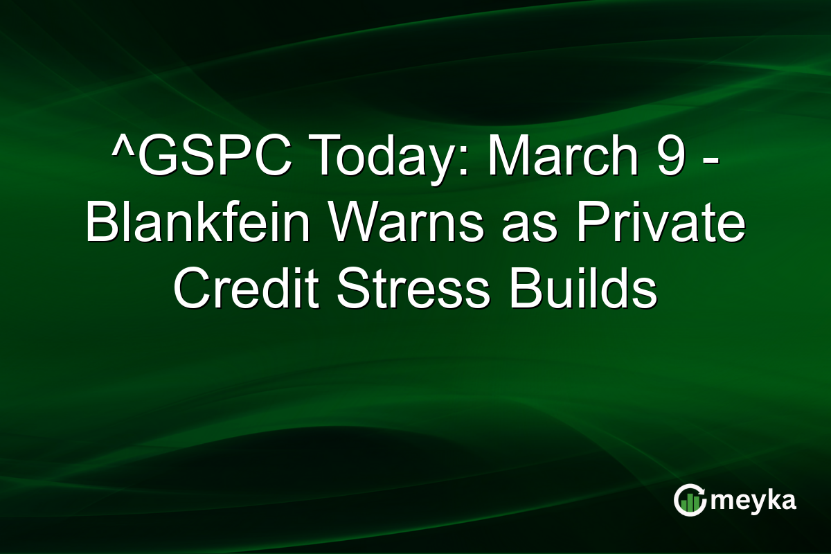 ^GSPC Today: March 9 – Blankfein Warns as Private Credit Stress Builds