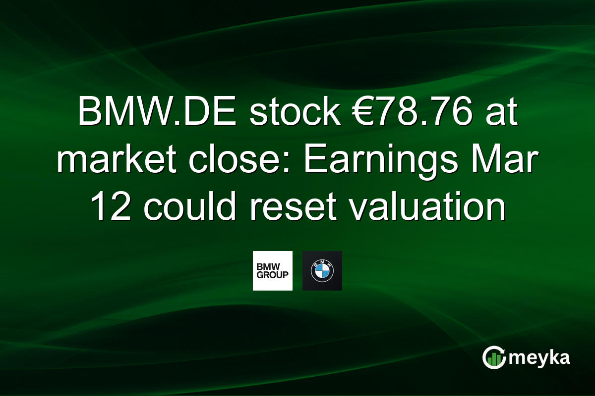 BMW.DE stock €78.76 at market close: Earnings Mar 12 could reset valuation