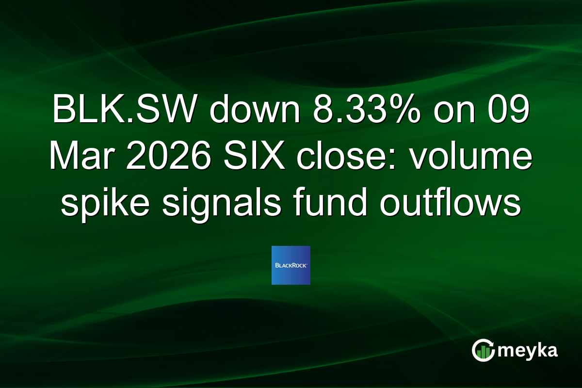 BLK.SW down 8.33% on 09 Mar 2026 SIX close: volume spike signals fund outflows